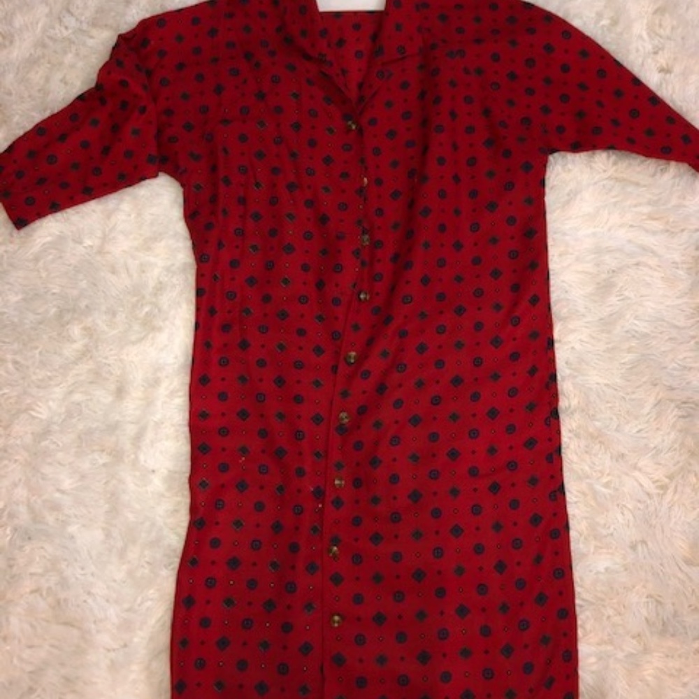 Red and Blue Vintage Duster